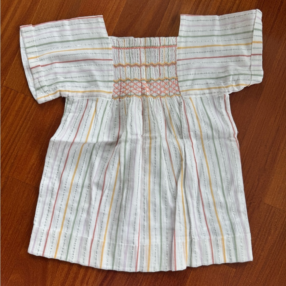 Bonpoint Embroidered Striped Sparkly Girls’ Dress, size 4 years